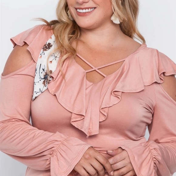 Farrah Flounce Cold Shoulder Top - Picture 3 of 5